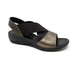 Flexus by Spring Step Emma leather comfort sandals in bronze